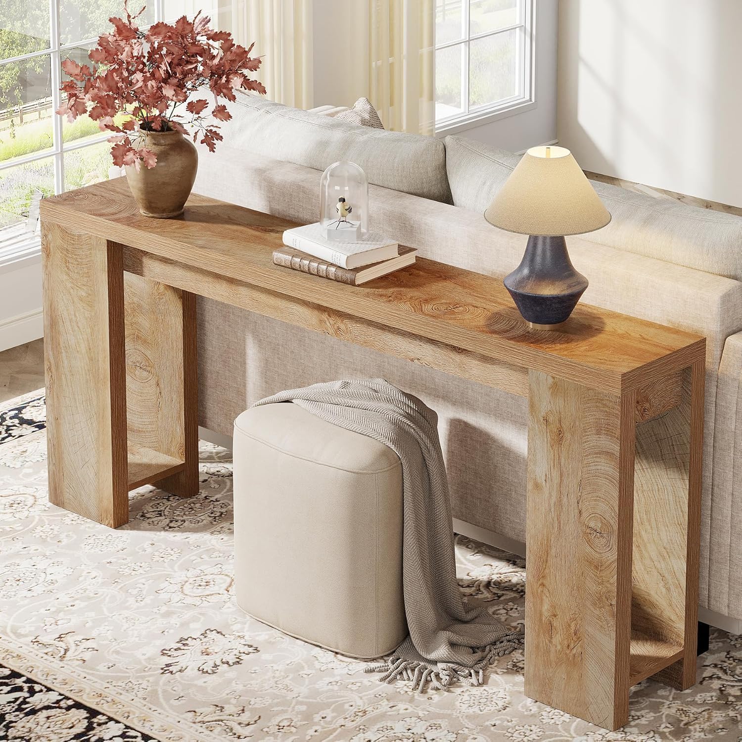 Tribesigns Console 160 cm, Table de canapé de style ferme Table d'appoint d'entrée