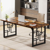 Tribesigns Bureau d'ordinateur de style design industriel, Bureau d’étude à structure métallique 3