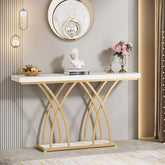 Tribesigns Table console dorée moderne, Console avec pieds géométriques en métal 3