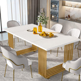 Tribesigns Table de salle à manger moderne pour 6 à 8 personnes, Table de salle à manger blanche 3