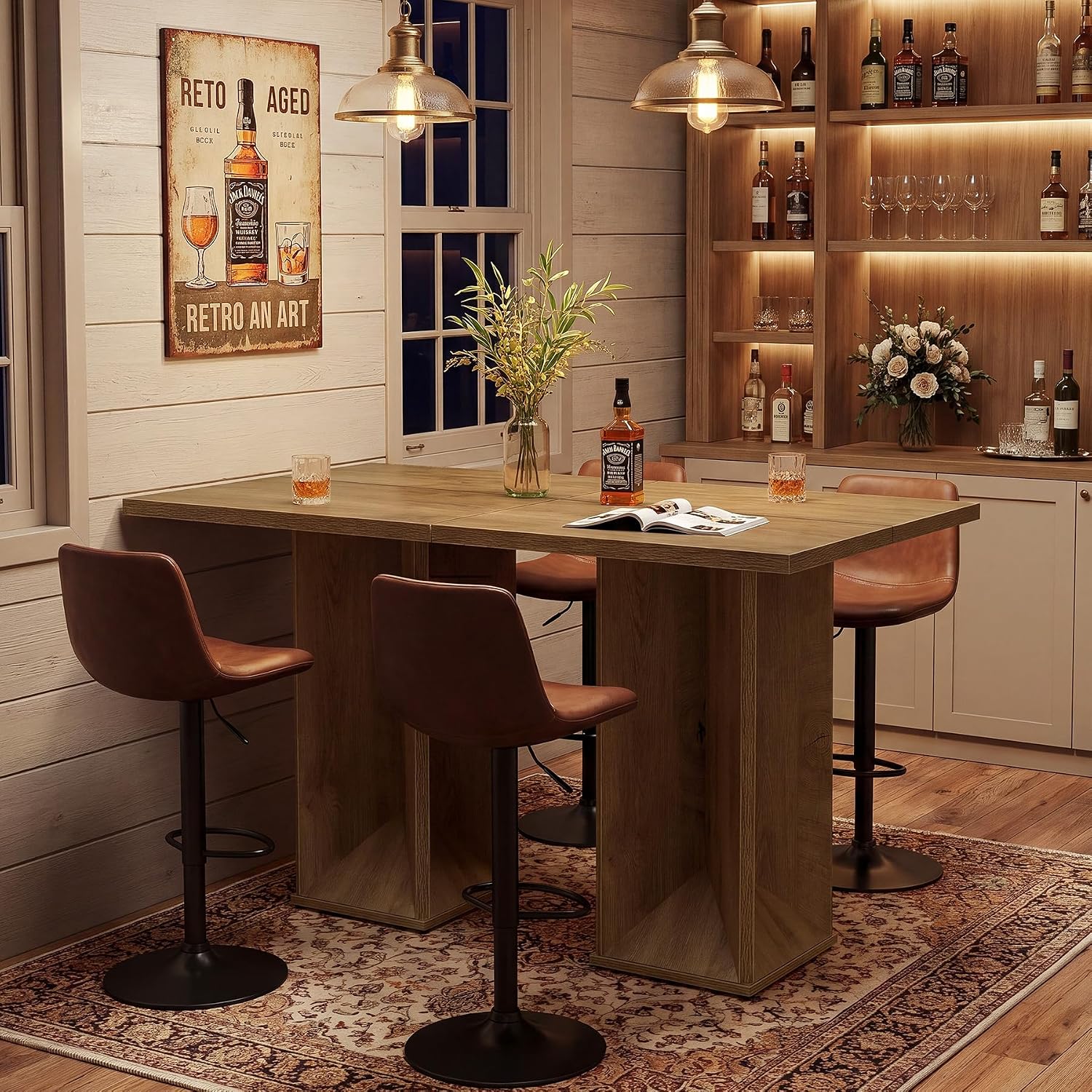 Table de bar carrée de 80 cm hauteur de bar d'angle idéale pour pub et bistro