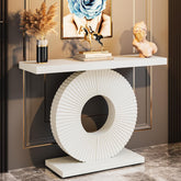 Tribesigns Table console moderne avec base géométrique, Table d'entrée en bois 3