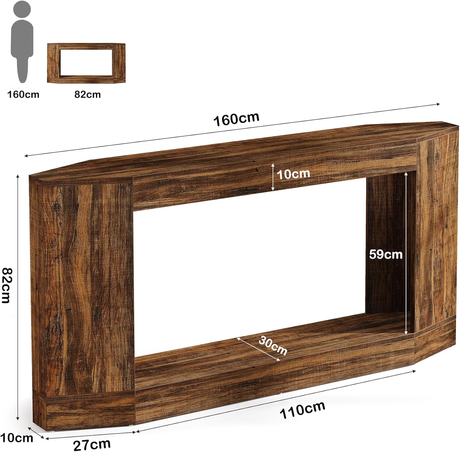 Tribesigns Console 160 cm, Table basse avec rangement pour entrée