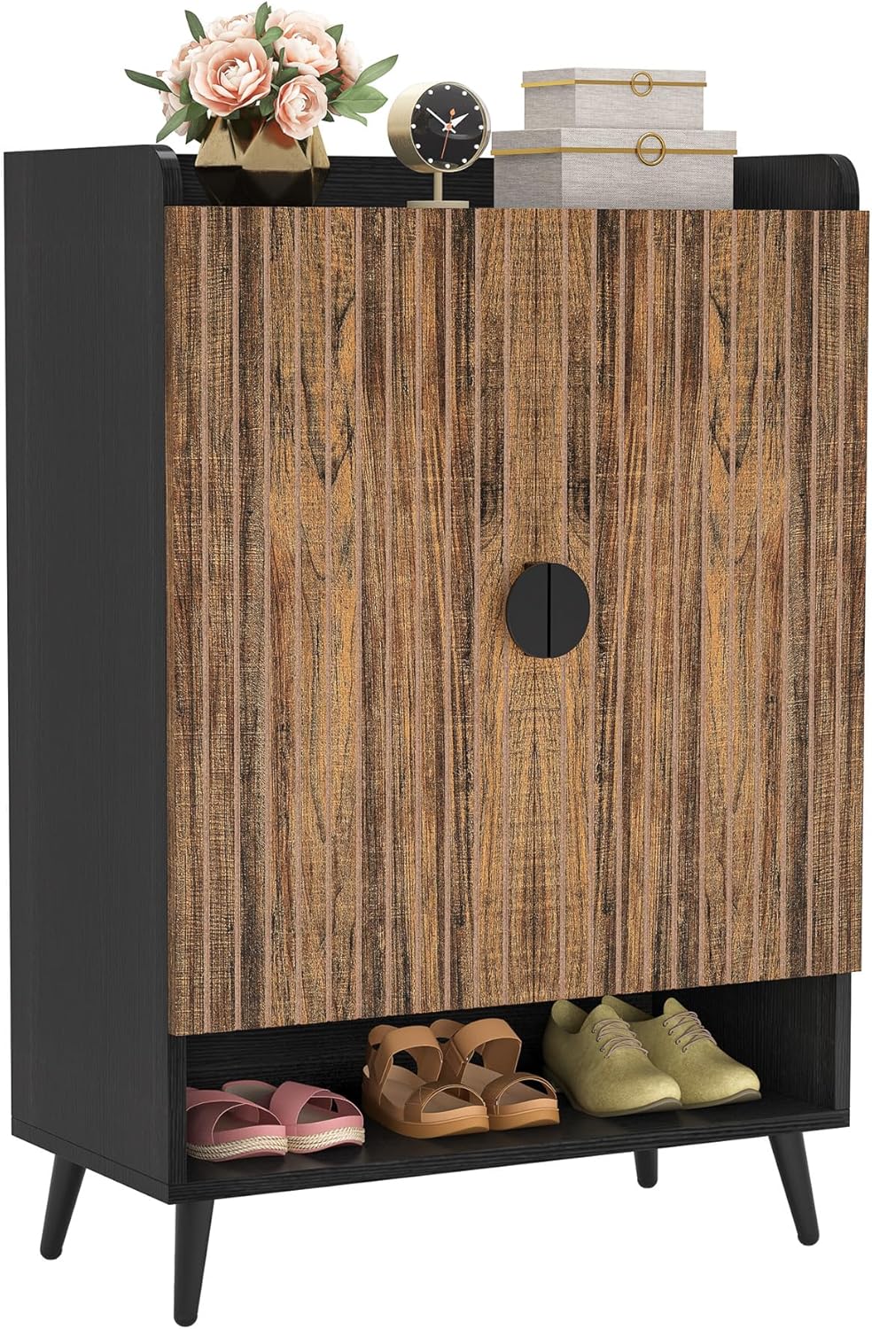 Tribesigns Meuble à chaussures avec portes, Armoire de rangement à 6 niveaux
