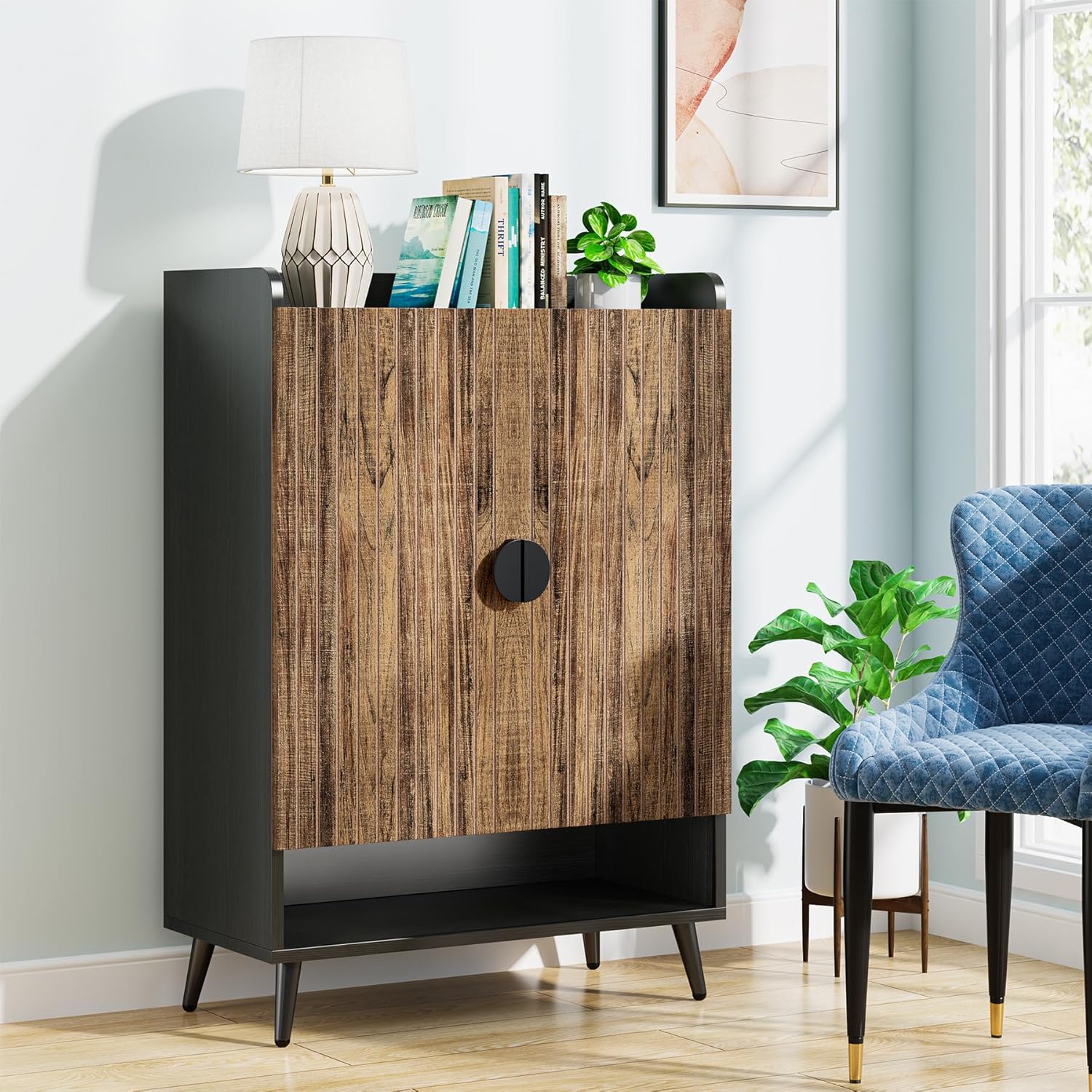 Tribesigns Meuble à chaussures avec portes, Armoire de rangement à 6 niveaux