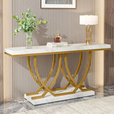 Tribesigns Table Console, Table d'entrée Moderne, Table de canapé doré 3