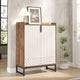 Blanc/Marron foncé