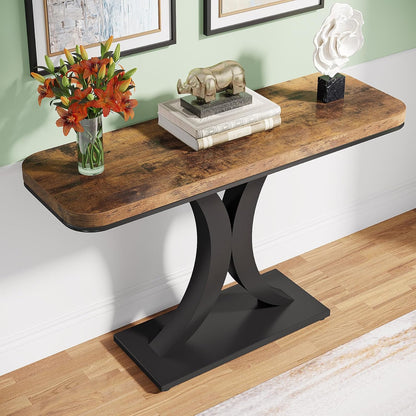 Tribesigns Table console, Table d'entrée étroite avec base géométrique