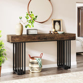Tribesigns Table Console, Table d'entrée Industrielle avec cadre métallique élégant 3