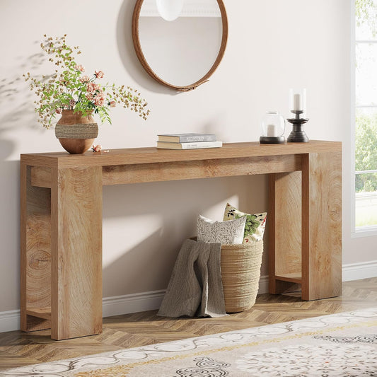 Tribesigns Console 160 cm, Table de canapé de style ferme Table d'appoint d'entrée