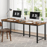 Tribesigns Bureau d'ordinateur longue de 200cm, Table de travail pour bureau pour deux 3