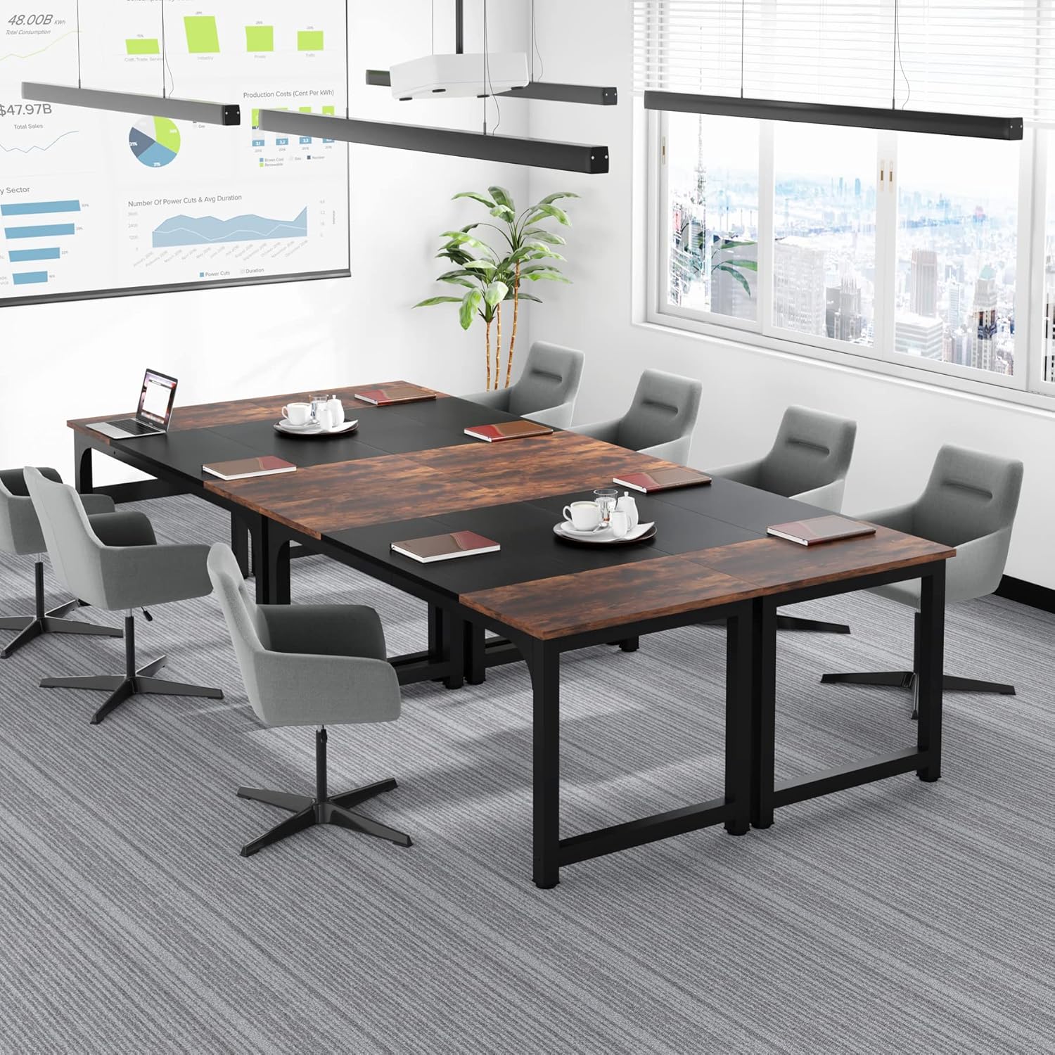 Tribesigns Bureau pour ordinateur, Bureau télétravail Mobilier de bureau design