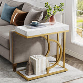 Tribesigns Table de chevet moderne, Table d'appoint en forme de C 3