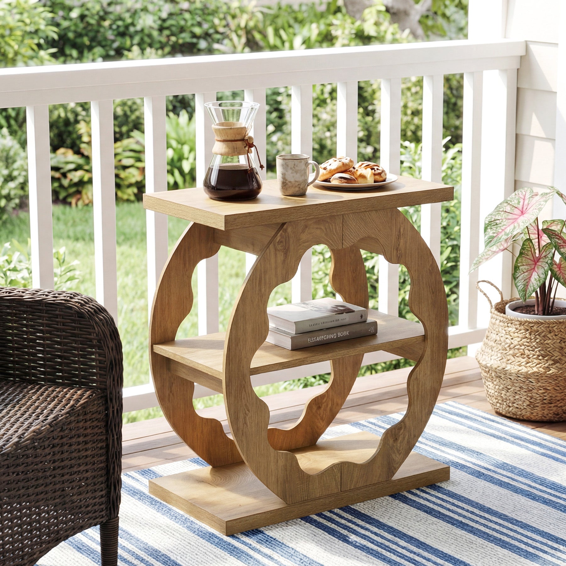 Tribesigns Table d'appoint étroite avec 3 niveaux de rangement, Petite table de chevet pour canapé et chambre