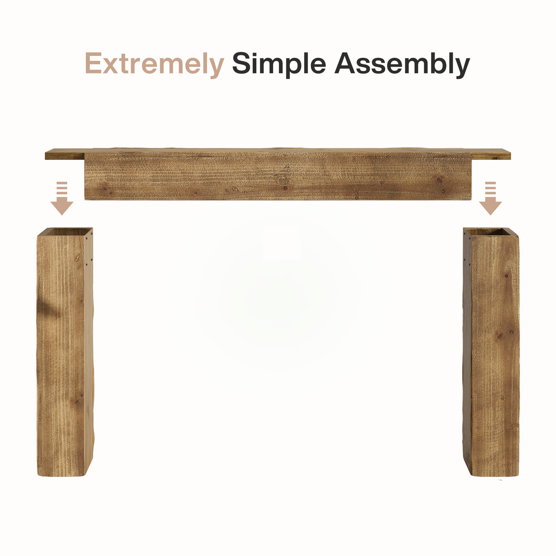 Tribesigns Console en bois massif de 160 cm, Style campagne Table longue pour couloir, entrée et salon