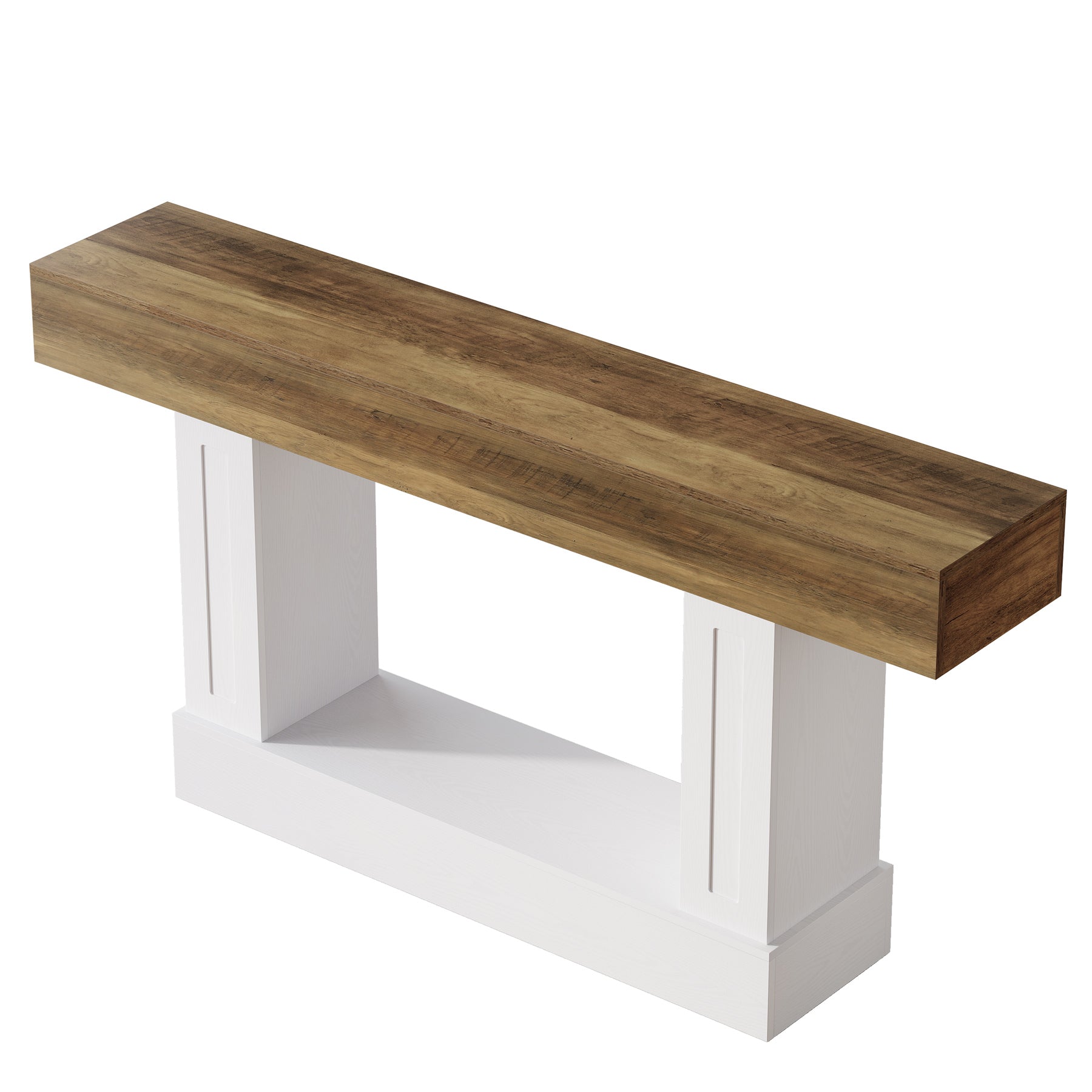 Tribesigns Console rustique de 160 cm avec rangement ouvert, Table d'appoint étroite pour entrée et salon