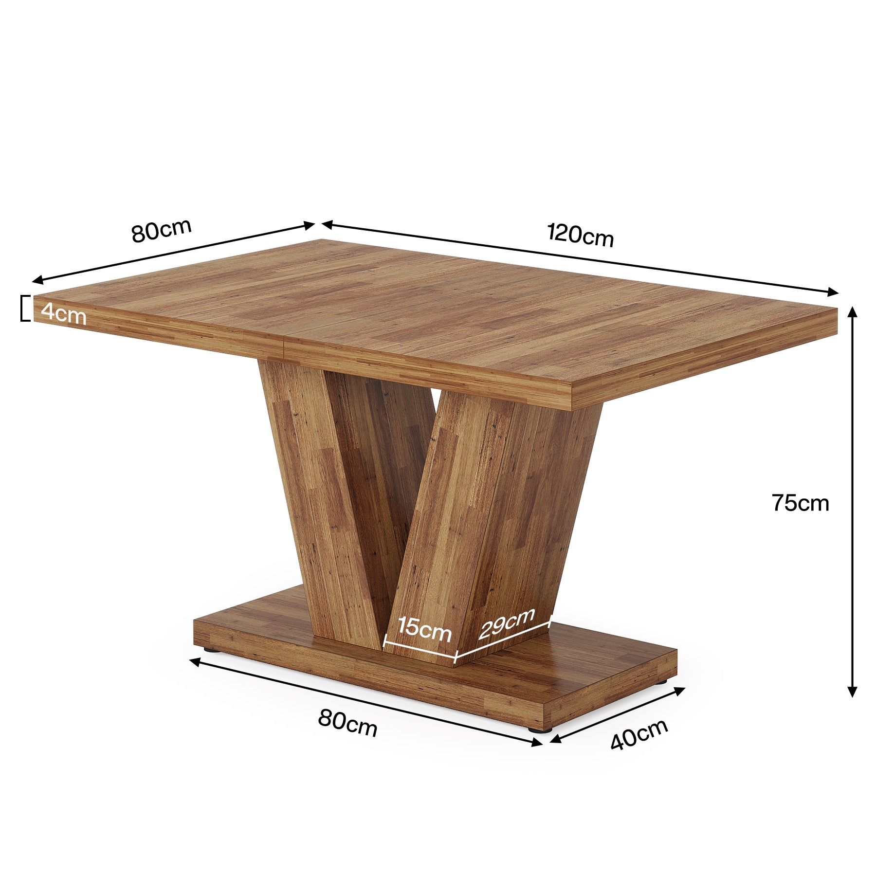 Tribesigns Table à manger rustique, Table de cuisine blanche en bois de ferme