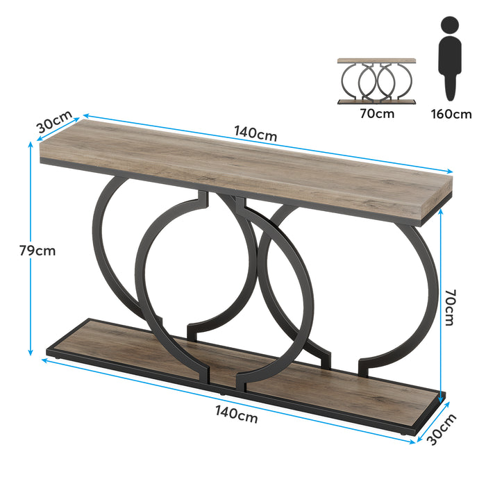 Tribesigns Table console dorée 140 cm, Table de couloir d'entrée moderne