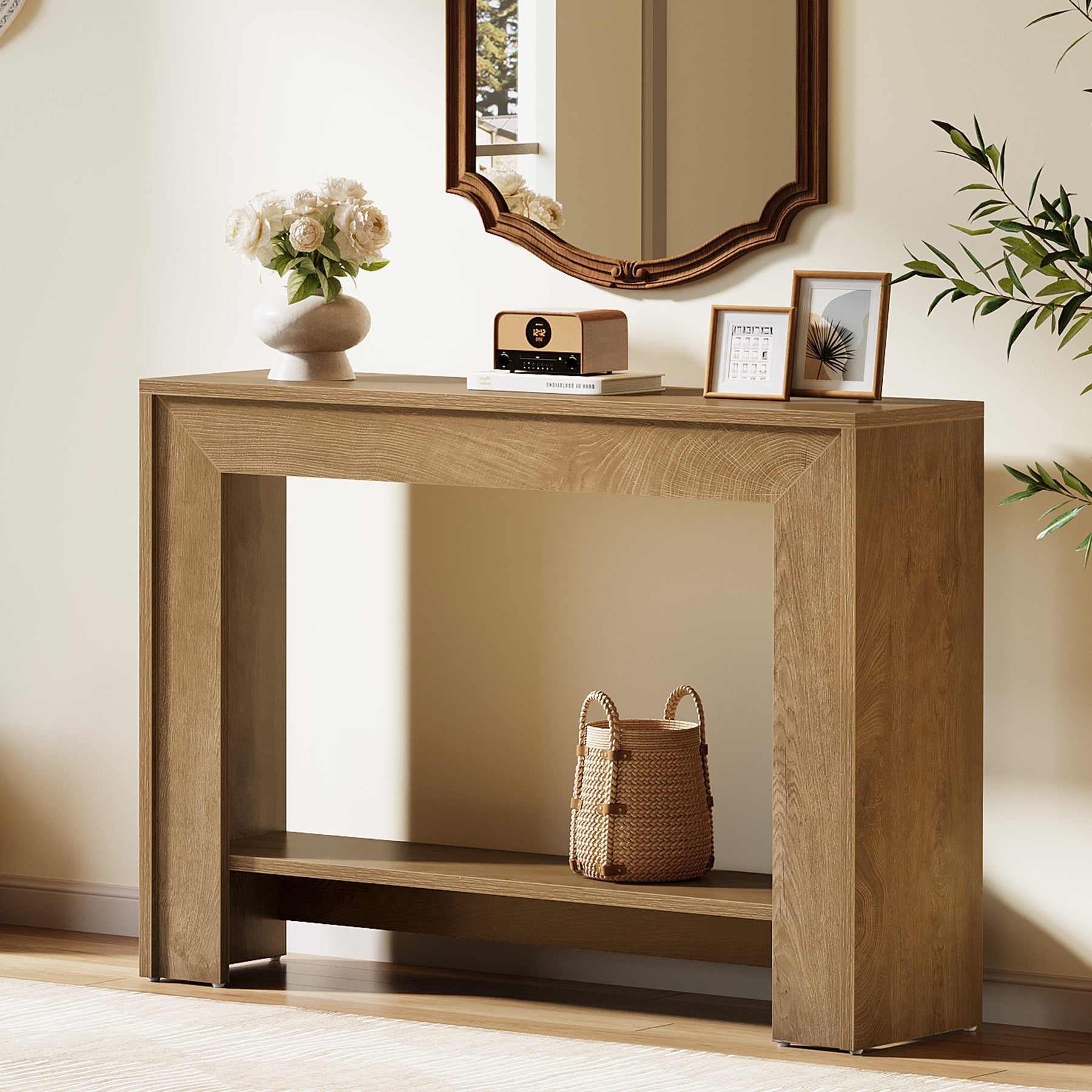 Tribesigns Console étroite avec rangement ouvert, 105 x 30 x 80 cm, Idéale pour l'entrée et le salon