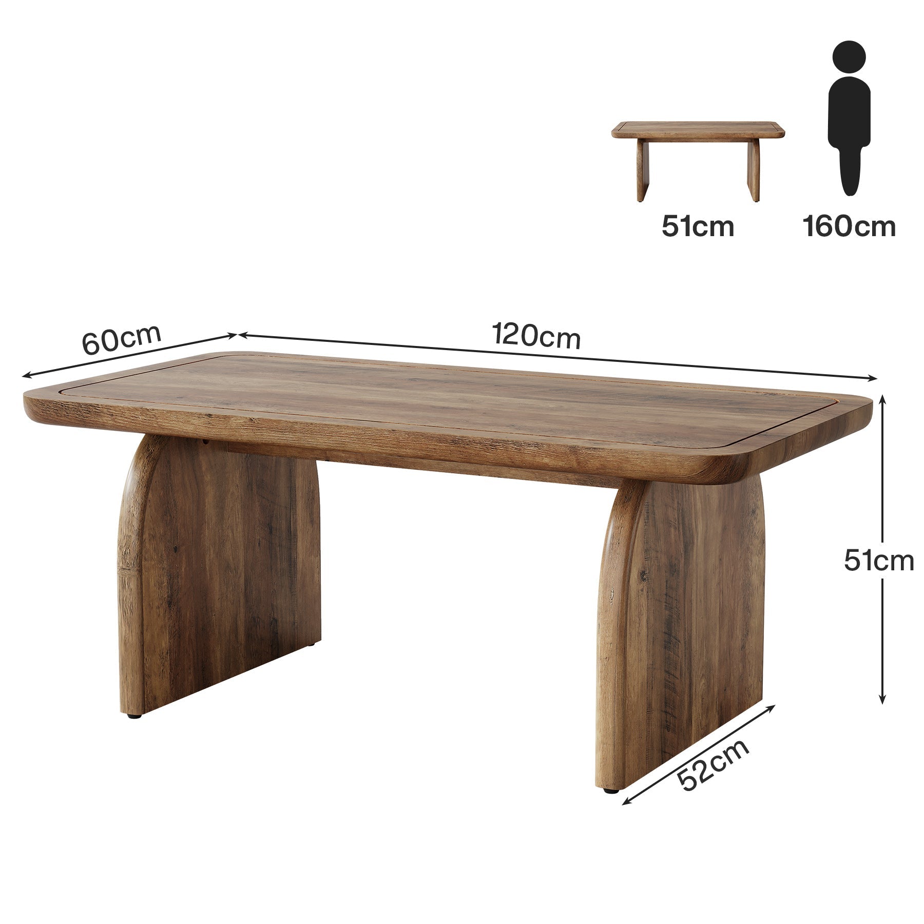 Tribesigns Table basse 120 cm, Table centrale de ferme Table basse à thé cocktail