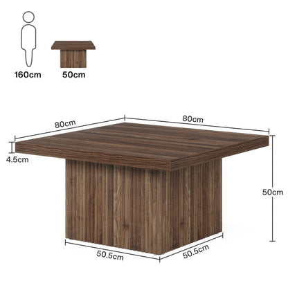 Tribesigns Table basse carrée, Table de cocktail en bois de 80 cm
