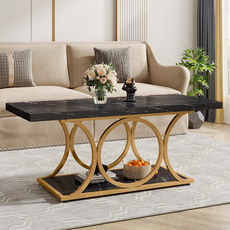 Tribesigns Table basse rectangulaire, Table basse moderne pour le salon