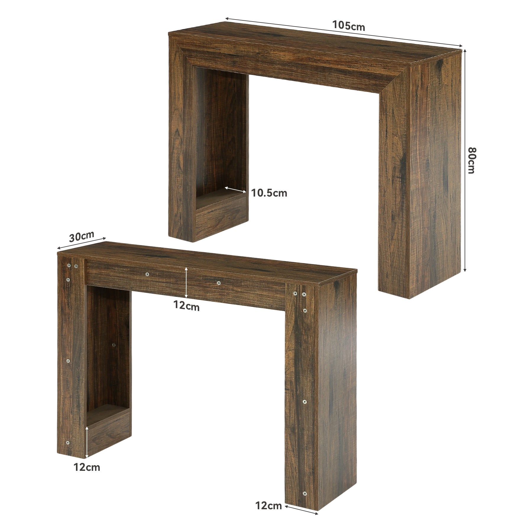 Tribesigns Console étroite de 105 cm, Table d'entrée aspect bois Table basse stable à double piètement pour l'entrée et le salon