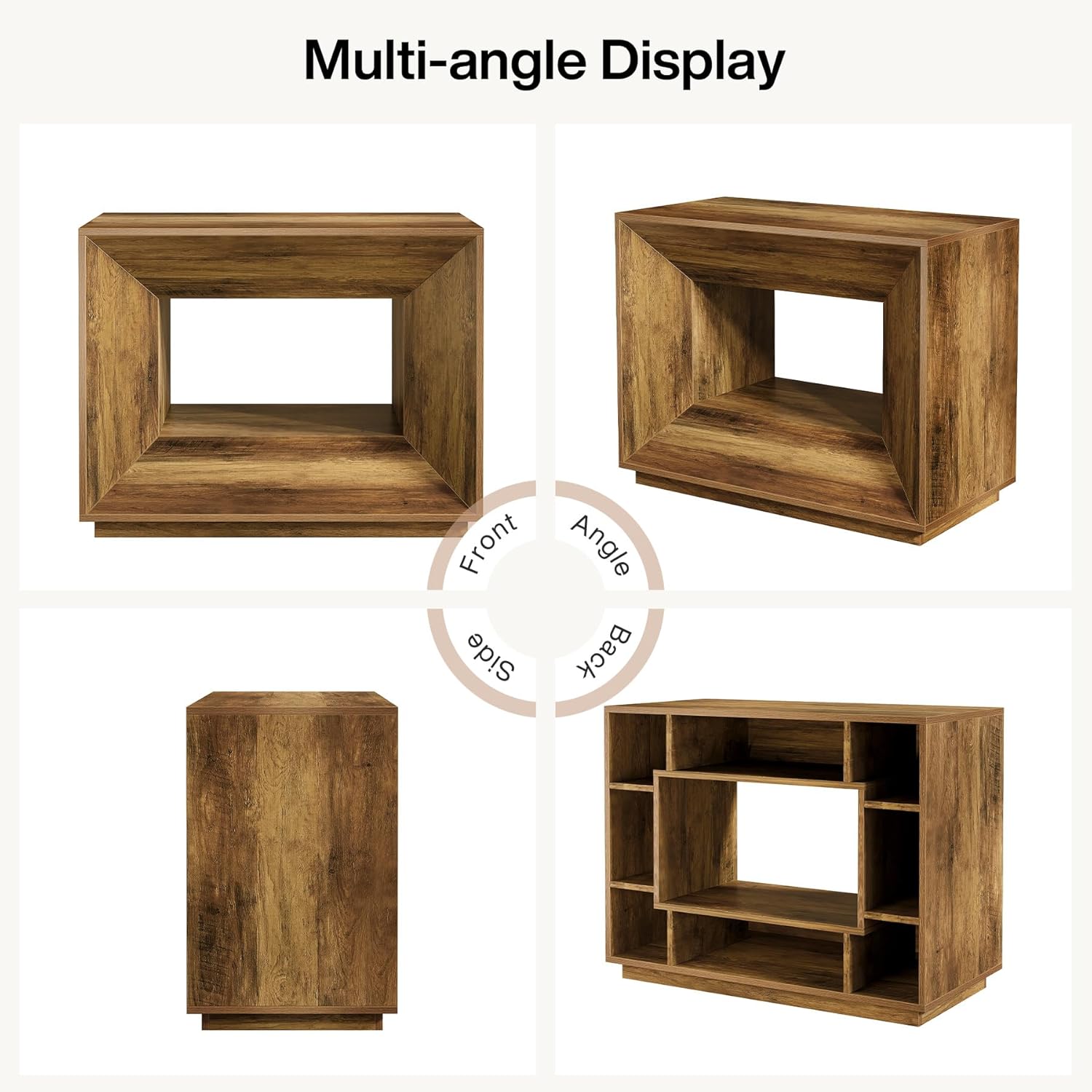 90 cm großer Side-Table im Vintage-Design fürs Schlafzimmer，Nachttisch mit Unterschrank