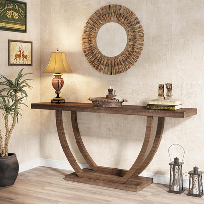 Tribesigns Console d'entrée, Table console étroite et longue en bois robuste