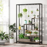 Tribesigns Support pour plantes d'intérieur à 5 niveaux, Étagère en métal avec 10 crochets de suspension en S 3