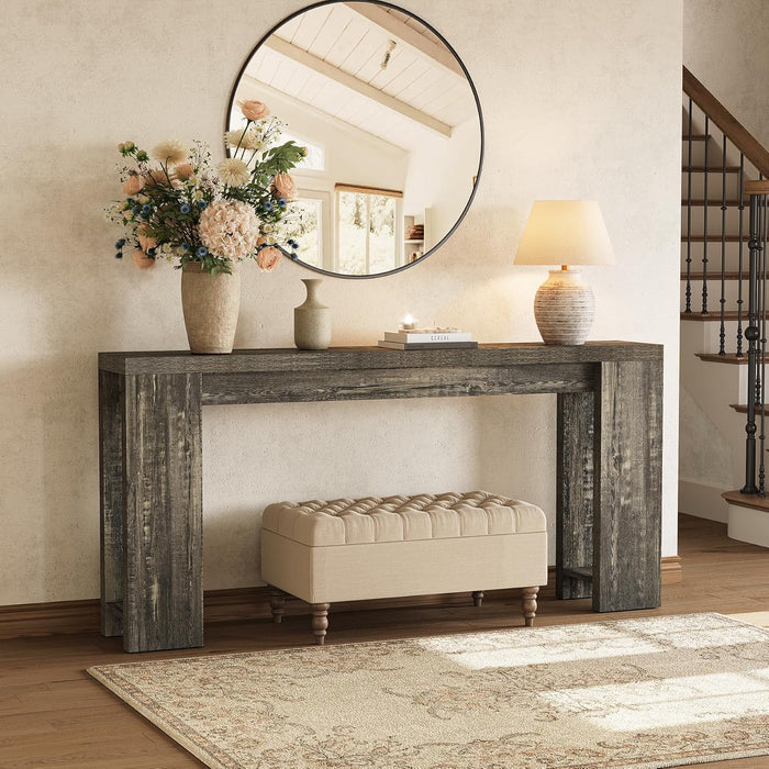 Tribesigns Console 160 cm, Table de canapé de style ferme Table d'appoint d'entrée