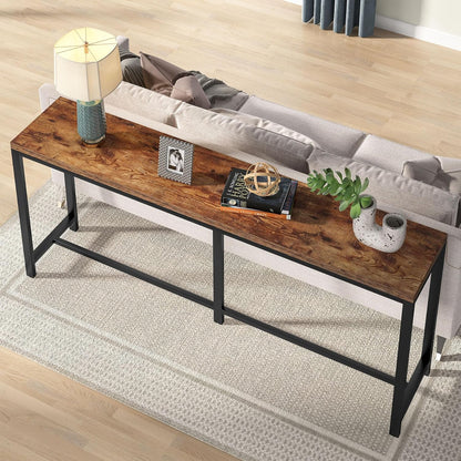 Tribesigns Table console extra longue, Console rustique Table de couloir étroite