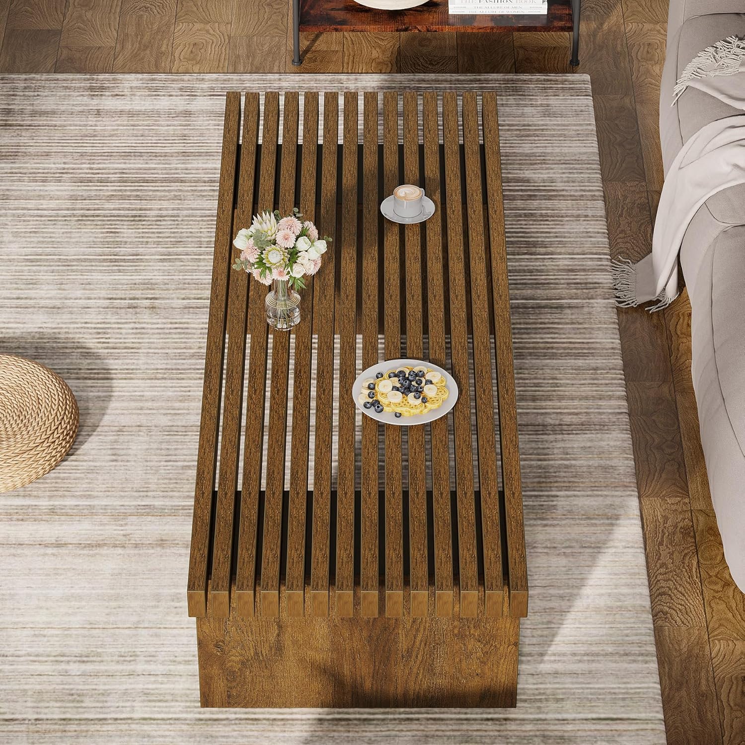 Tribesigns Table basse rectangulaire moderne de 120 cm et table de cocktail