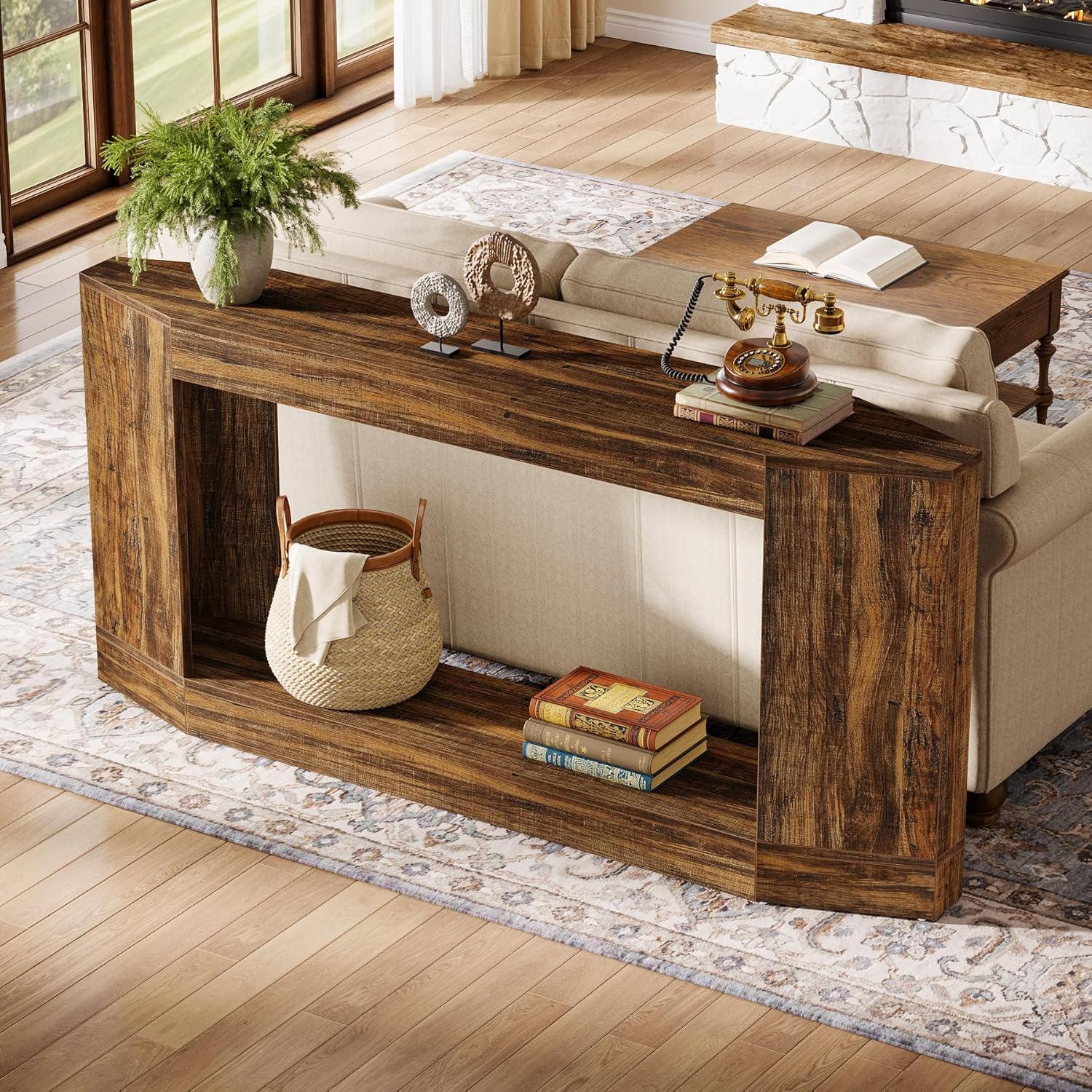 Tribesigns Console 160 cm, Table basse avec rangement pour entrée
