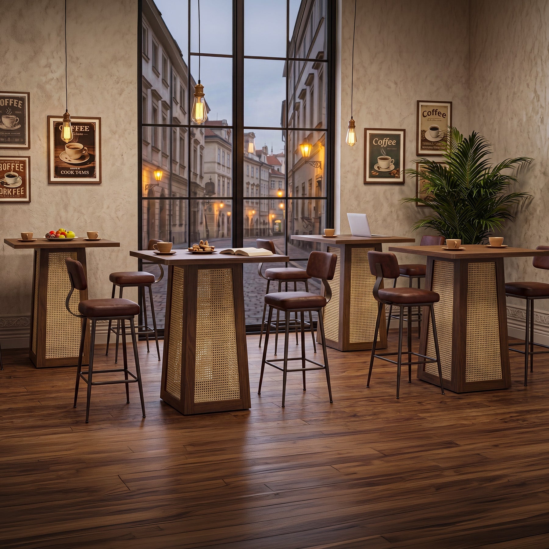 Tribesigns Table bistro carrée 80 x 80 cm avec pied central, Idéale pour le bar à domicile, le salon et les petits espaces