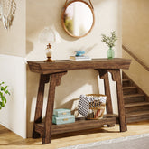 Tribesigns Table console, Table d'entrée étroite à 2 niveaux avec étagère 3