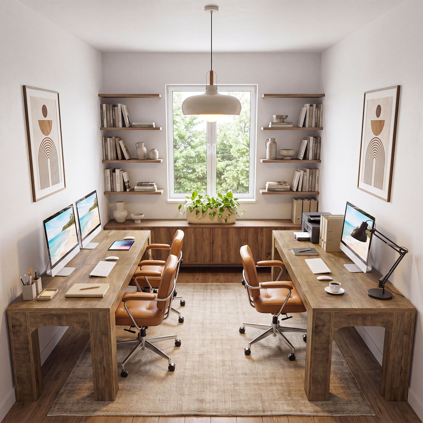 Bureau pour 2 personnes 180 cm, Bureau double pour bureau à domicile et bureau