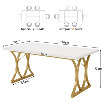 Tribesigns Table à manger rustique pour 6 personnes, Table de salon à manger rectangulaire