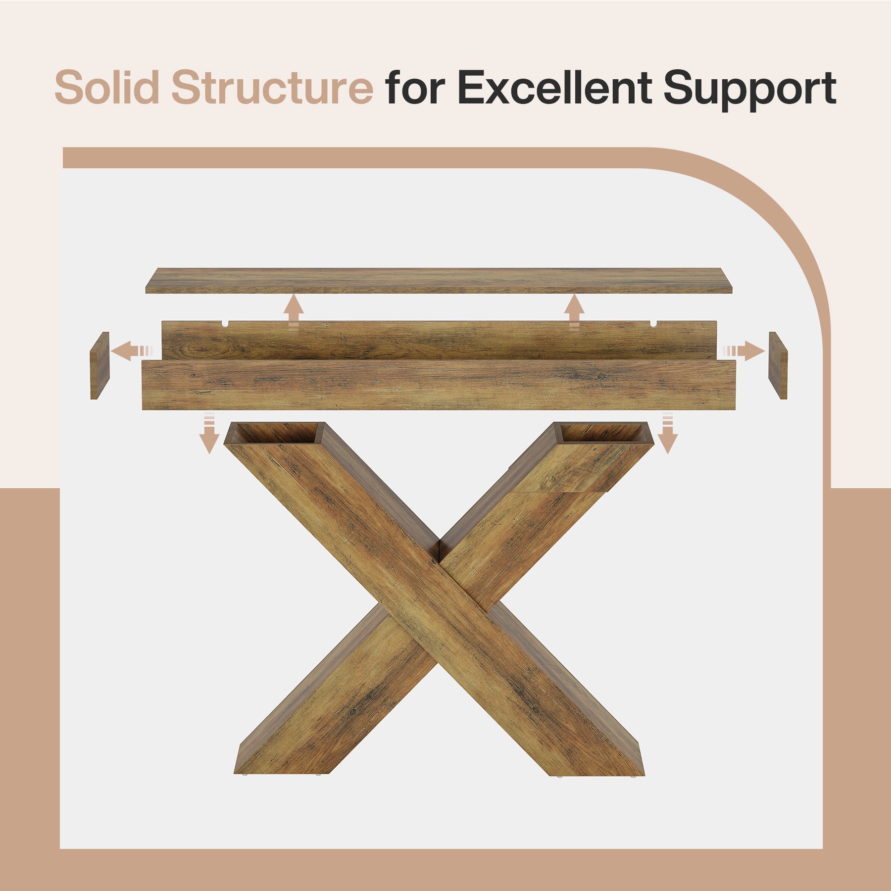 Tribesigns Console de 140 cm, Table d'appoint en bois au design unique
