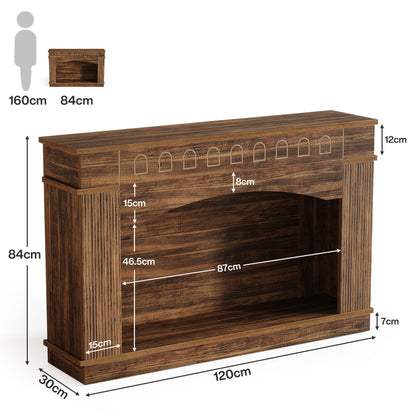 Tribesigns Table console de 120 cm, Table d'entrée de canapé de ferme à 2 niveaux