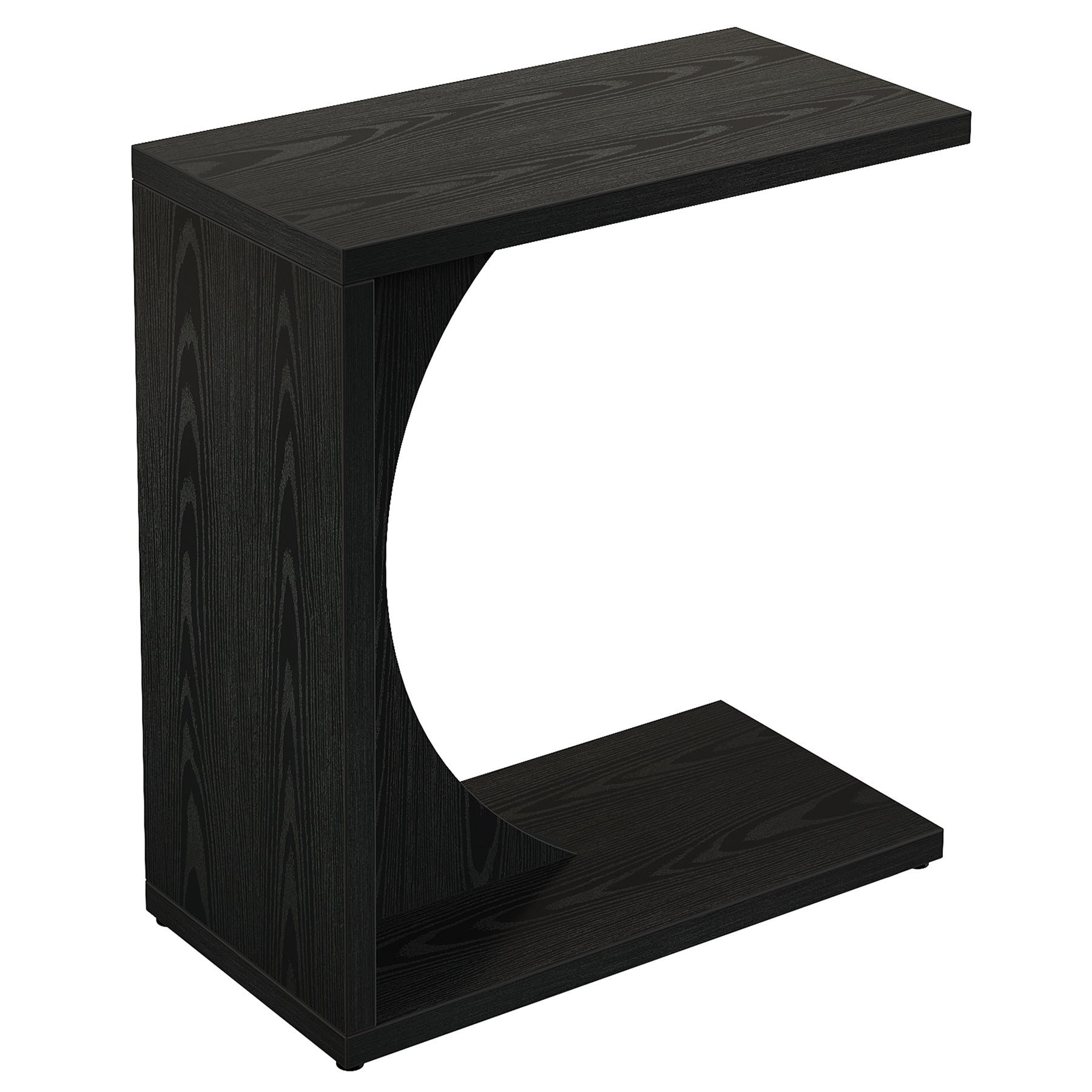 Tribesigns Table d'appoint en forme de C 60×30×65 cm, Style rustique pour canapé