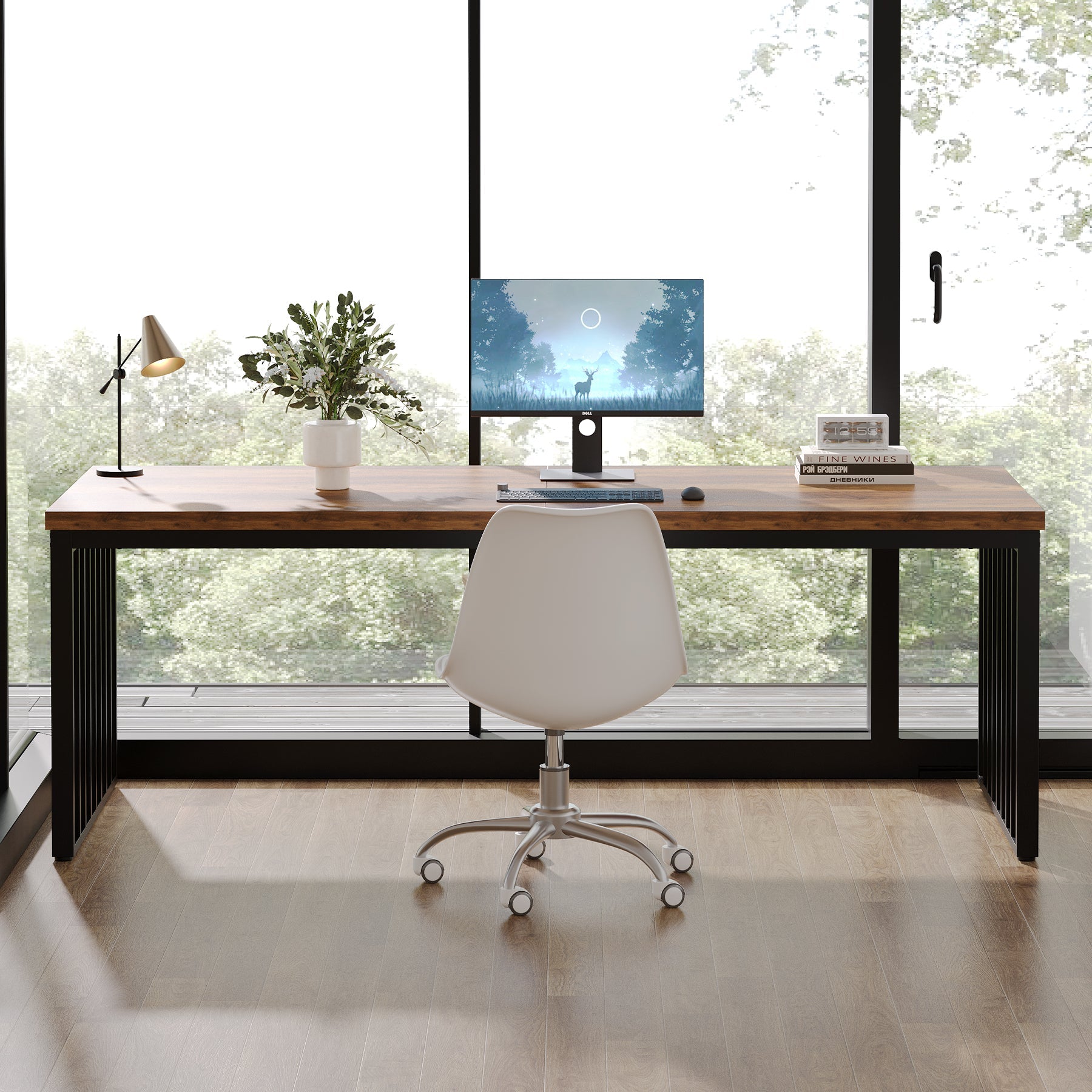 Tribesigns Bureau 180 cm, Bureau d'ordinateur Table de conférence