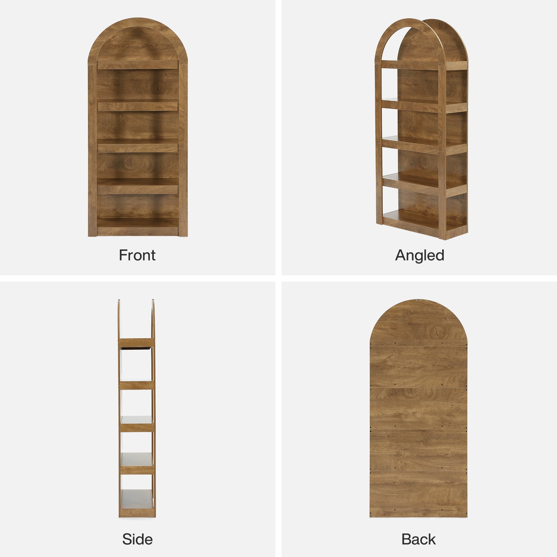 Tribesigns Étagère de 180 cm de haut à 5 niveaux, Étroite et autoportante de style champêtre avec un design incurvé