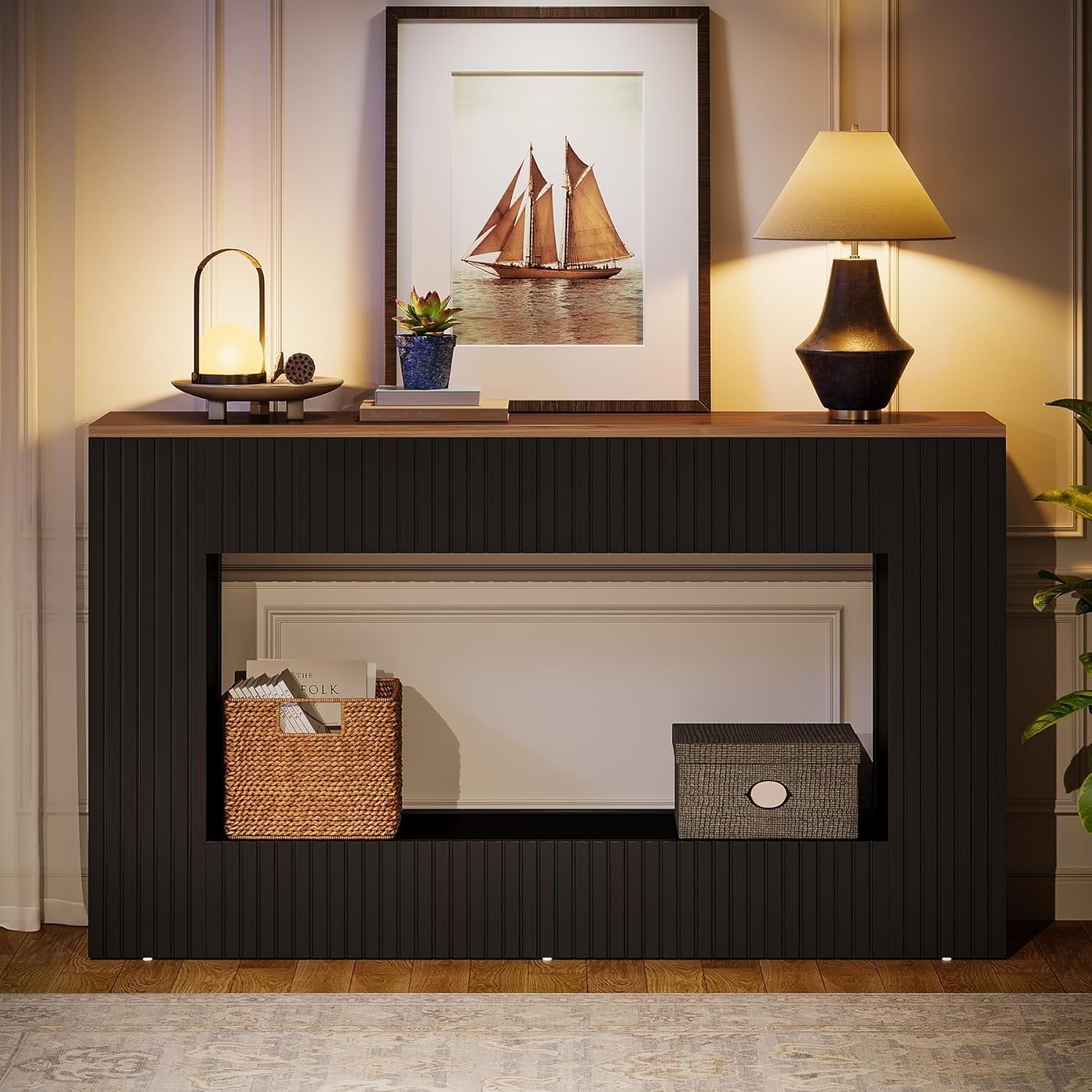 Tribesigns Console moderne 140 x 30 x 85 cm, Table d'entrée Table d'appoint étroite avec rangement