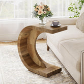 Tribesigns Table d'appoint en forme de C, Table basse Table de chevet étroite 3