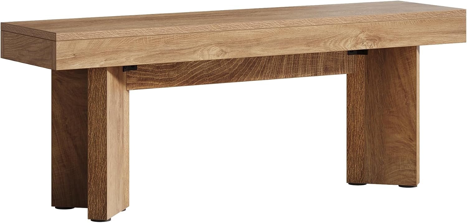 Tribesigns Banc en bois 120 cm style industriel rustique marron, Banc à chaussures en bois