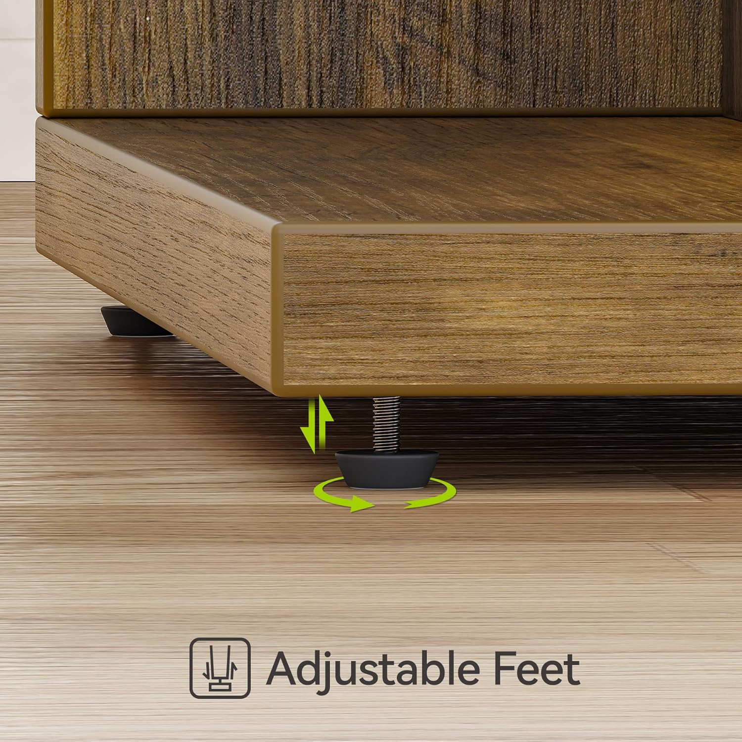 Tribesigns Table d'appoint en Forme de C, Table de Chevet Rustique en Bois pour Salon