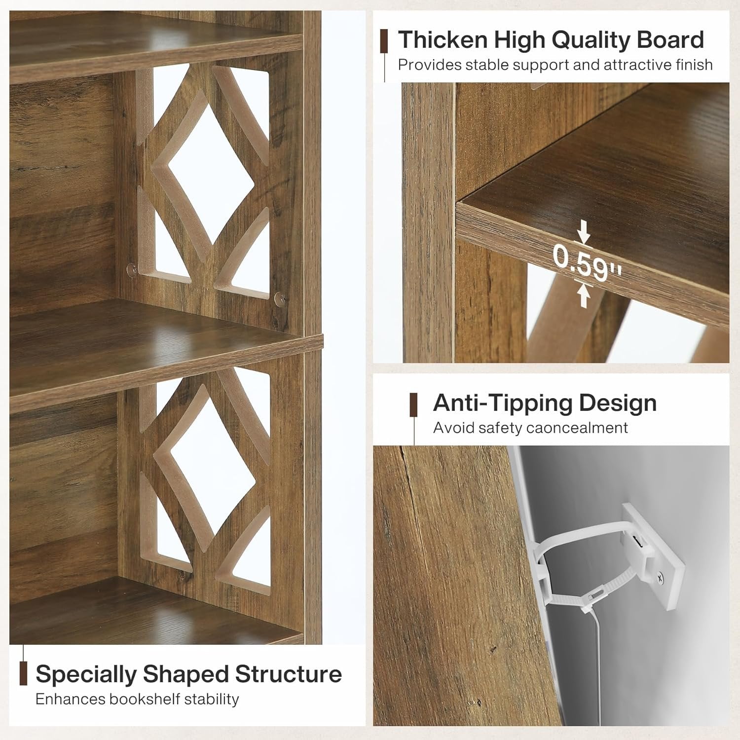 Tribesigns Étagère de 190 cm de haut à 7 niveaux, Étagère de rangement ouverte