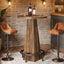 Tribesigns Table haute ronde 95 cm de hauteur, Table de bistro/pub en bois avec repose-pieds annulaire en métal pour café, cocktail