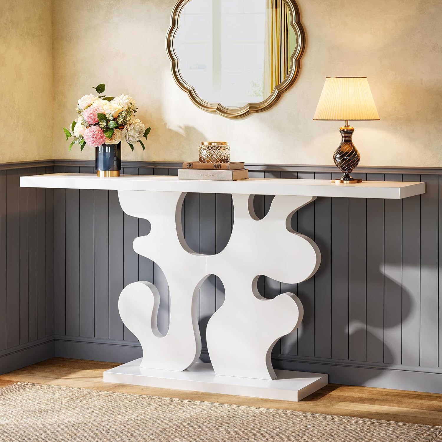 Tribesigns Console moderne pour entrée, Table basse étroite en bois pour salon, couloir, foyer